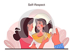 Self-Respect concept. Flat vector illustration