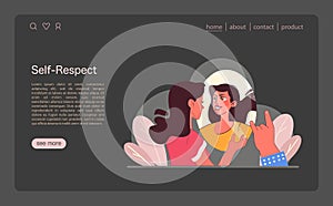 Self-Respect concept. Flat vector photo