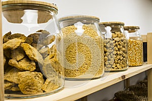 Self service bulk organic food. Eco-friendly zero waste shop. Small local business. Popcorn, soybeans, and traditional yeast