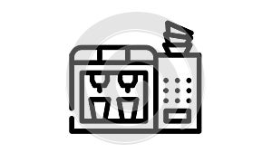 self-service coffee machine line icon animation