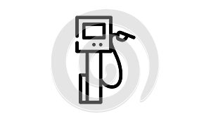self-service gas station line icon animation