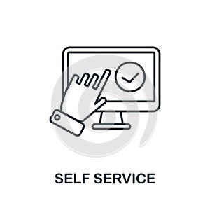 Self Service icon. Line element from customer relationship collection. Linear Self Service icon sign for web design