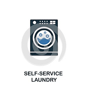 Self-Service Laundry icon. Creative two colors design from cleaning icons collection. UI and UX usage. Illustration of
