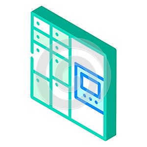 self-service mail or smart logistic system or digital lock isometric icon vector illustration