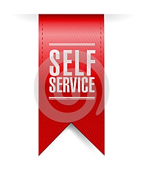 self service red hanging banner illustration