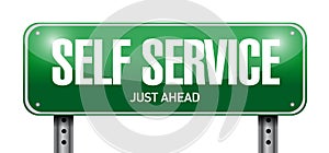 self service road sign illustration design