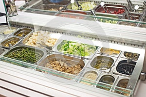 Self-service salad bar in a large store