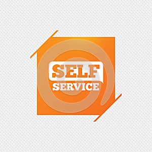 Self service sign icon. Maintenance button.