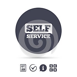 Self service sign icon. Maintenance button.