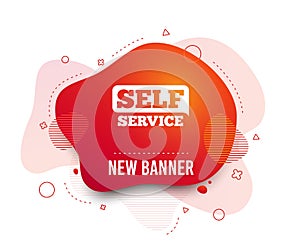 Self service sign icon. Maintenance button. Vector