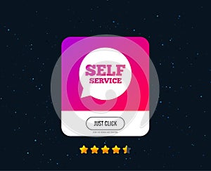 Self service sign icon. Maintenance symbol. Vector