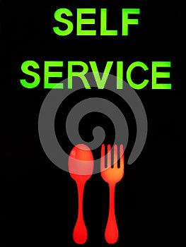 Self service sign label healthy food restaurant homemade kitchen street food