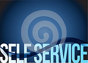 self service sign wave blue illustration