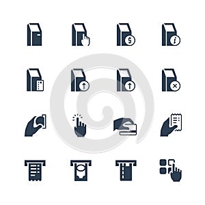 Self-service terminals icon set
