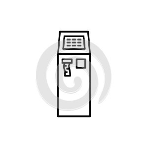 Self-service ticket machine black line icon. Pictogram for web page