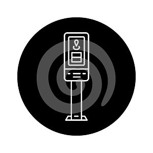 Self-service ticket machine black line icon. Pictogram for web page