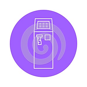 Self-service ticket machine black line icon. Pictogram for web page