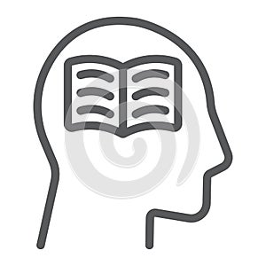Self study line icon, e learning and education