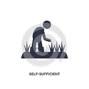 self-sufficient icon on white background. Simple element illustration from agriculture farming and gardening concept