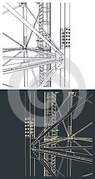 Self-supporting tower support close up