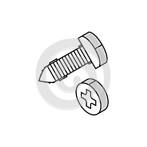 self-tapping screw isometric icon vector illustration