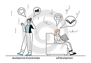 Self versus social development vector linear
