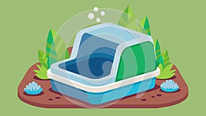 A selfcleaning litter box that uses allnatural enzymes instead of chemicals.. Vector illustration. photo