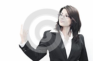 Selfconfident business woman communicating