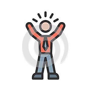 Selfconfident icon vector image.