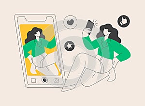 Selfie abstract concept vector illustration.