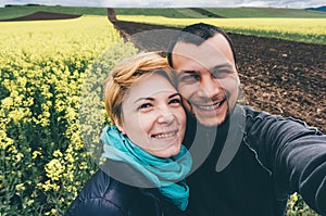 Selfie in canola field