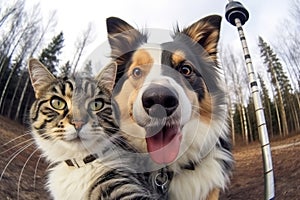 Selfie Cat Portrait, Two Cats Make Self Picture