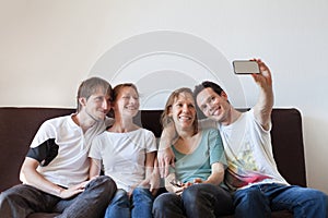Selfie, group of friends taking photo of themselves