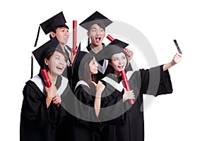 Selfie of happy graduates student