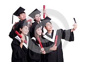 Selfie of happy graduates student