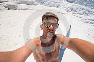 Selfie of man in Pammukale photo