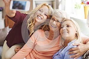 Selfie with mom and grandma