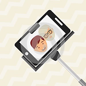 selfie with monopod design