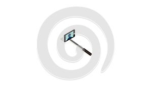 Selfie monopod stick icon animation