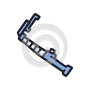 selfie stick color vector doodle simple icon