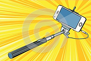 Selfie stick smartphone shooting