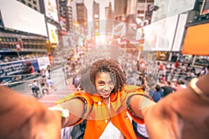 Selfie at Times Square, New York photo