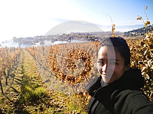 Selfie Woman Vineyard