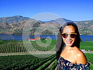 Selfie Woman Vineyard Okanagan Falls