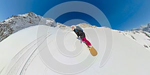 SELFIE: Young woman is stoked to be heliboarding in sunny British Columbia.