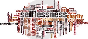 Selflessness word cloud