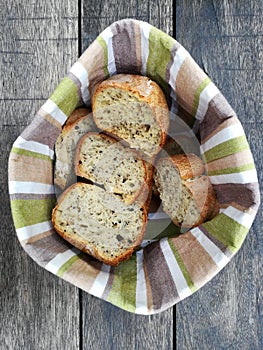 Selfmade bread in bag