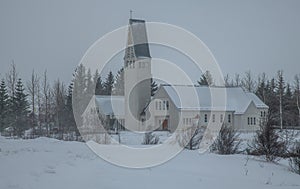 Selfoss Church In Winter Iceland
