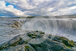 Selfoss Waterfall and canyon, North Iceland