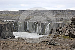 Selfoss waterfall on the Jökulsá á Fjöllum River, above Dettifoss